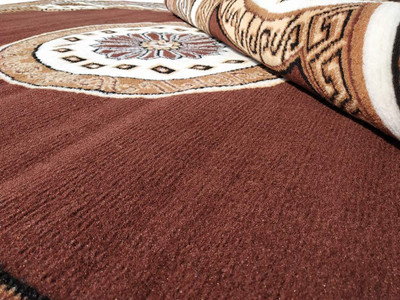 R CARPETS Brown Acrylic Carpet(5 ft,  X 7 ft, Rectangle)