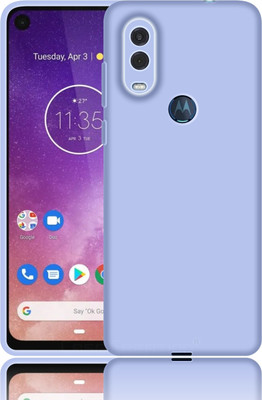 CASE CREATION Back Cover for Motorola One Vision Liquid TPU Silicon OG Premium Case Cover(Purple, Waterproof, Pack of: 1)