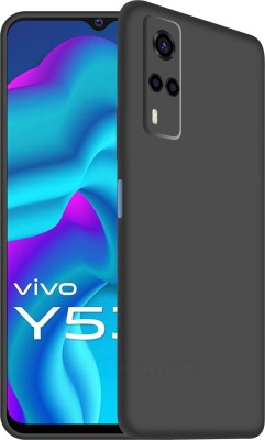 CASE CREATION Back Cover for Vivo Y53s 2021 Luxurious OG Series Slim Liquid Silicone Case(Black, Shock Proof, Silicon, Pack of: 1)