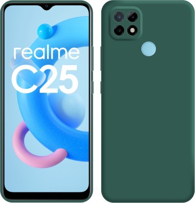 CASE CREATION Back Cover for Realme C25s Soft Premium Case Fashion Velvet Cover(Green, Dual Protection, Silicon, Pack of: 1)