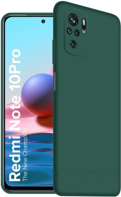 CASE CREATION Back Cover for Redmi Note 10 Pro Max 2021 Luxurious OG Series Slim Liquid Silicone Case(Green, Shock Proof, Silicon, Pack of: 1)