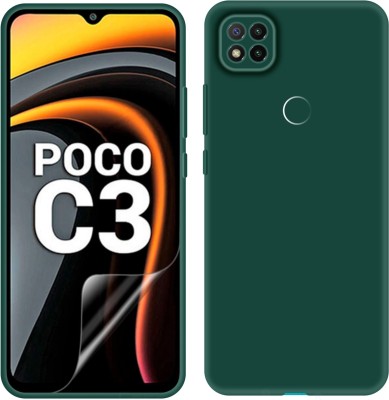 CASE CREATION Back Cover for Xiaomi POCO C31 Soft Premium Case Fashion Velvet Cover(Green, Dual Protection, Silicon, Pack of: 1)