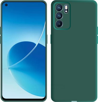 CASE CREATION Back Cover for OPPO Reno 6 Pro Soft Premium Case Fashion Velvet Cover(Green, Dual Protection, Silicon, Pack of: 1)