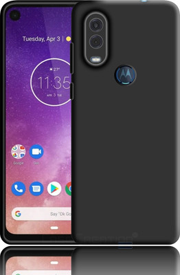 CASE CREATION Back Cover for Motorola One Vision Liquid TPU Silicon OG Premium Case Cover(Black, Waterproof, Pack of: 1)