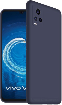 CASE CREATION Back Cover for Vivo V20 2021 Luxurious OG Series Slim Liquid Silicone Case(Blue, Shock Proof, Silicon, Pack of: 1)