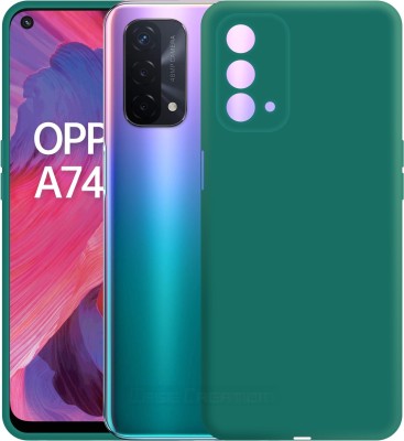 CASE CREATION Back Cover for Oppo A74 5G 2021 Luxurious OG Series Slim Liquid Silicone Case(Green, Shock Proof, Silicon, Pack of: 1)