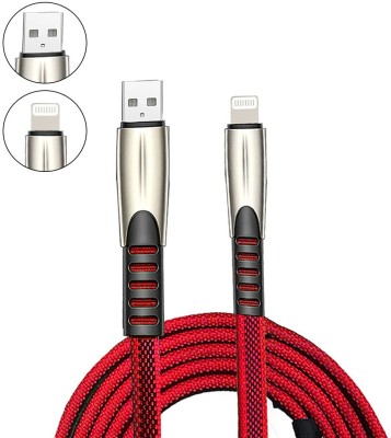 AMUSING Power Cord 3.4 A 1.2 m Best Quality Charging Cable Compatible with All Phones(Compatible with All IOS Devices, Red, One Cable)
