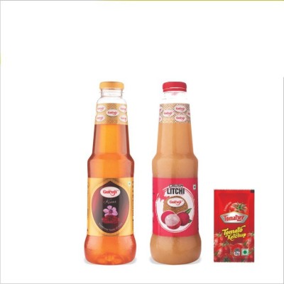 SHREE GURUJI Kesar and Litchi Crush(2 x 1 L)