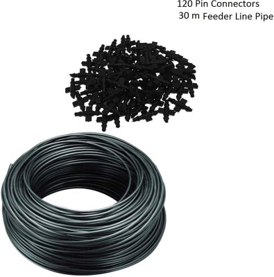 DASHANTRI Pin Connectors 120 Pieces And 4 mm Feeder Line Pipe 30 Meter Drip Irrigation Kit