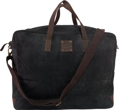 CANVAS & AWL Hand Waxed Canvas & Leather Unisex Travel Duffle Bag, Shoulder Weekender Bag Duffel Without Wheels