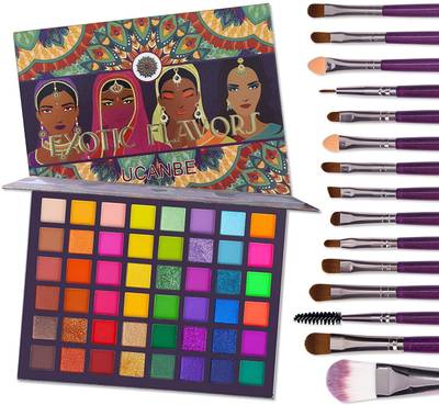 Cosluxe UCANBE EXOTIC FLAVORS 48 Colors Eyeshadow Palette + 20 PCS makeup Brushes Set 72 g