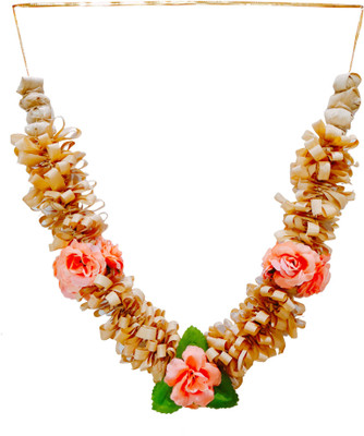 Ayodhya Bhakti Pink Sandalwood photo frame mala / Chandan Mala for photo frame Wood Choker Wooden Garland(Multicolor)
