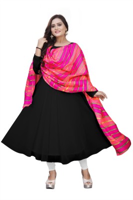 Rudra Fashion Mart Anarkali Gown(Black)