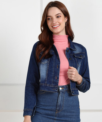 MONTREZ Full Sleeve Washed Women Denim Jacket