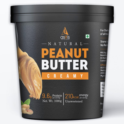 AS-IT-IS Nutrition Peanut Butter Creamy (Natural & Unsweetened)(1 kg)