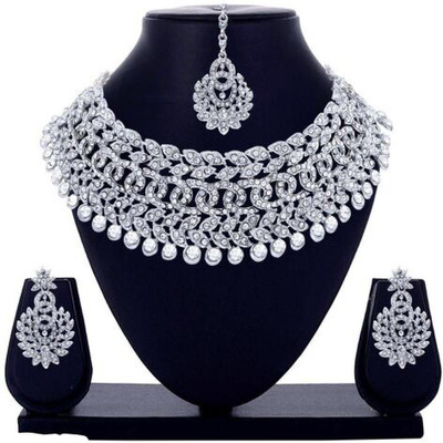 AAFIYA ENTERPRISES Alloy Rhodium White Jewellery Set(Pack of 1)