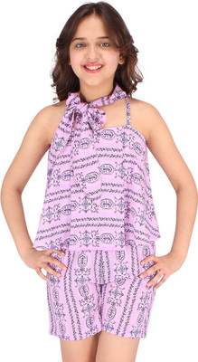 Cutecumber Printed Girls Jumpsuit