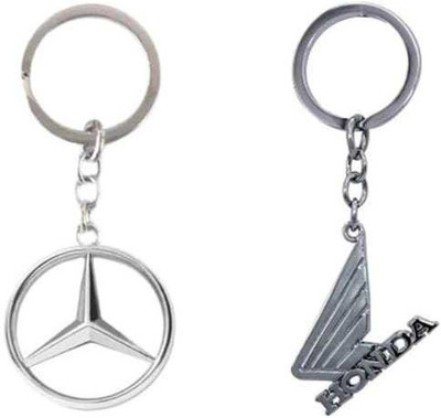 JAINSON MARTIN Combo Of Wings Honda & Mercedes Logo Metal Keychain For Car & Bike Keychain Key Chain