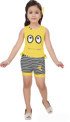 simran Girls Party(Festive) Top Shorts(Yellow)