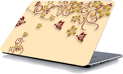 qth FLORAL LAP-3666 VINYL Reusable Laptop Skin Compatible for 15.6 inch(Theme: Nature)