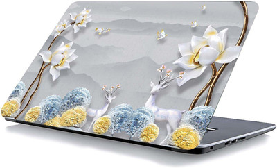 qth FLORAL LAP-3135 VINYL Reusable Laptop Skin Compatible for 15.6 inch(Theme: Nature)