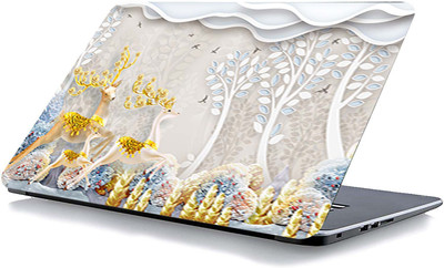 qth FLORAL LAP-3710 VINYL Reusable Laptop Skin Compatible for 15.6 inch(Theme: Spiritual)
