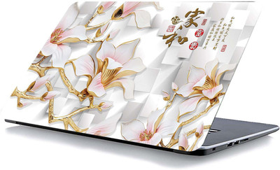 qth FLORAL LAP-3131 VINYL Reusable Laptop Skin Compatible for 15.6 inch(Theme: Patterns)