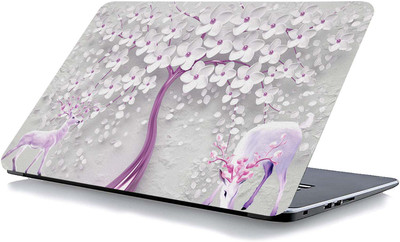 qth FLORAL LAP-3374 VINYL Reusable Laptop Skin Compatible for 15.6 inch(Theme: Nature)
