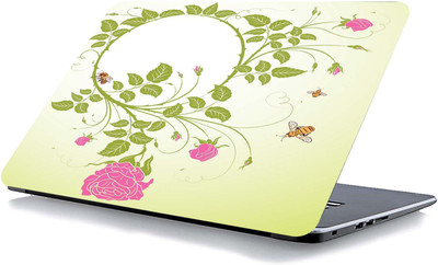 qth FLORAL LAP-3776 VINYL Reusable Laptop Skin Compatible for 15.6 inch(Theme: Nature)