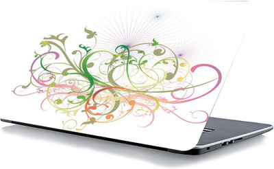 qth FLORAL LAP-3870 VINYL Reusable Laptop Skin Compatible for 15.6 inch(Theme: Patterns)