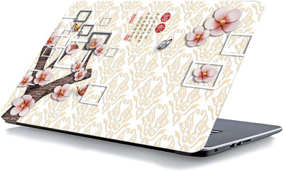 qth FLORAL LAP-3346 VINYL Reusable Laptop Skin Compatible for 15.6 inch(Theme: Nature)