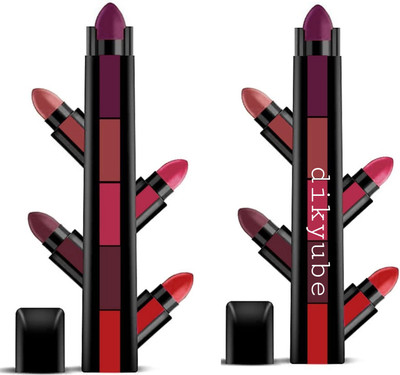 Dikyube Pack of 2 Ultra smooth beauty cream Matte 5in 1 lipstick(multicolor, 10 ml)