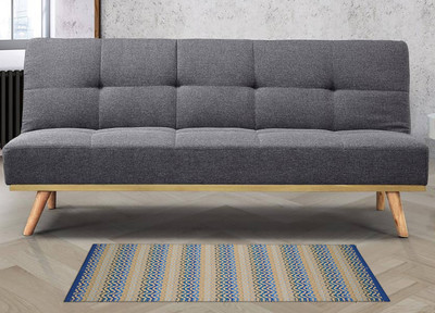 house of handmade Cotton Floor Mat(Blue, Medium)