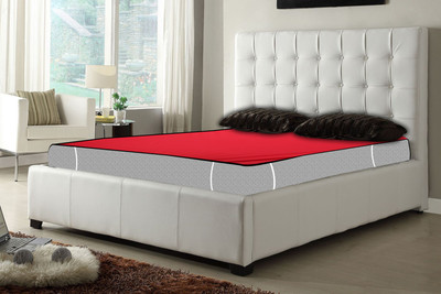The Furnishing Tree Elastic Strap Single Size Waterproof Mattress Cover(Red)