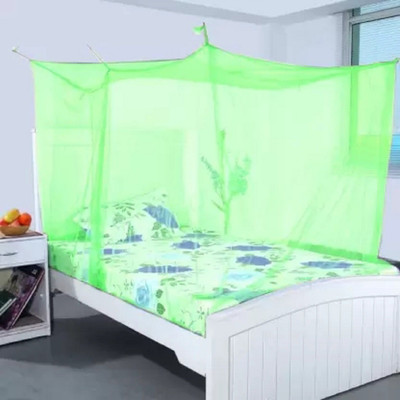 Cool Dealzz Nylon Adults Washable Single Bed Nylon Mosquito Net Mosquito Net(Green, Bed Box)
