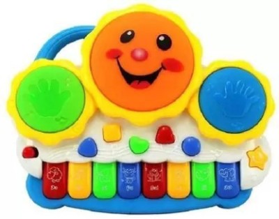 nva universal Drum Keyboard Musical Toys With Flashing Lights, Animal Sounds & Songs(Multicolor)