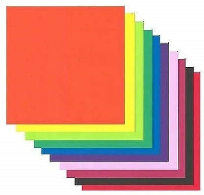Eclet 500 Origami sheet 90 GSM 10 Sheet X 10 colour set of 5 both side colour 15 cm 90 gsm Coloured Paper(Set of 500, Fluorescent)