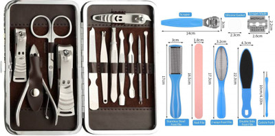Kamz Manicure Pedicure kit Nail Cutter Care with Pedicure Tools for Feet - 8 in 1(100 g, Set of 19)