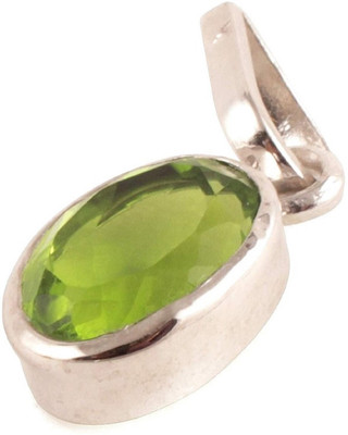 numeroastro Peridot Gemstone Pendant In White Metal With Lab Certificate (6-6.5 Ct Approx) Peridot Stone Locket