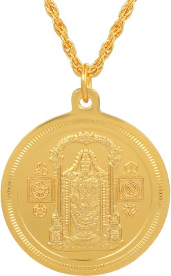 MissMister Brass Goldplated Tirupati balaji Hanuman reversible Hindu chain pendant Gold-plated Brass Pendant