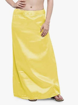 KAVYA DESIGNERS Lemon satin petticoat Satin Blend Petticoat(Free)