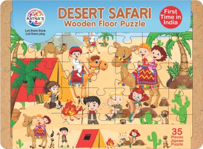 RATNA'S Desert Safari Wooden Floor Jigsaw Puzzle for Kids (35 Pieces) (2448)(35 Pieces)