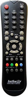 SHAILRON  Set-Top Box Remote (Please Match Image with Your Old Remote) Hathway Remote Controller(Black)