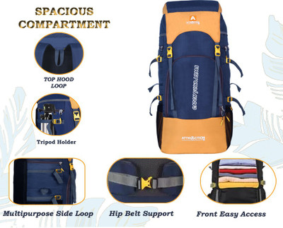 SPEQTA 60LTR Trekking Hiking Outdoor Travel Backpack with Rain Cover (1 year warranty)(Rucksack)