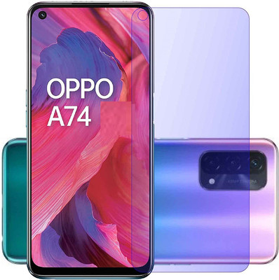 ELEF Edge To Edge Tempered Glass for Oppo A74 4G Anti Blu Eye Protector Tempered Blocks Excess Harmful Blue Light(Pack of 1)