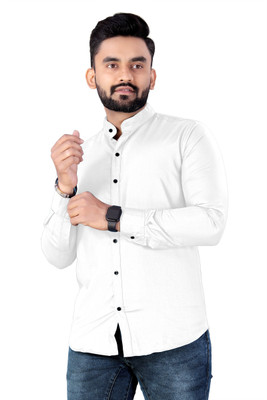 NIVICK Men Solid Formal White Shirt