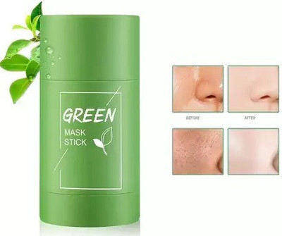 NYN Huda Green Tea Aloe Beauty Anti Acne & Pimples Purifying Tan Removal Oil Control Detoxifying BlackHead Removal Clay Face Pack Stick Mask for Glowing & Pimple Free Skin (40 g)(20 g)
