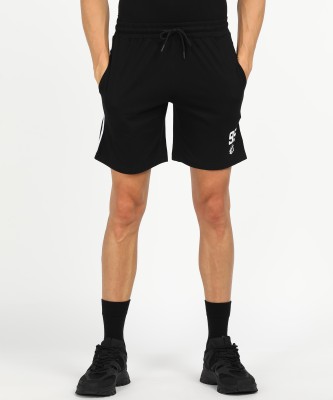 RUF AND TUF Solid Men Black Sports Shorts