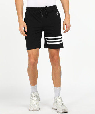 RUF AND TUF Solid Men Black Sports Shorts