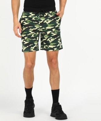 RUF AND TUF Printed Men Green Regular Shorts